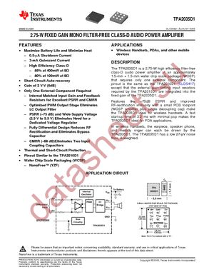 TPA2035D1YZFR datasheet  